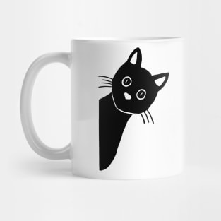 cute black cat sneak out Mug